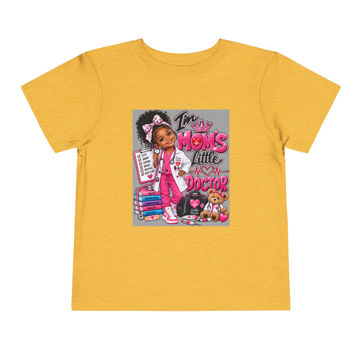 Toddler Tee - "I'm Mom's Little Doctor" Cute Kids Medical Play Graphic Shirt