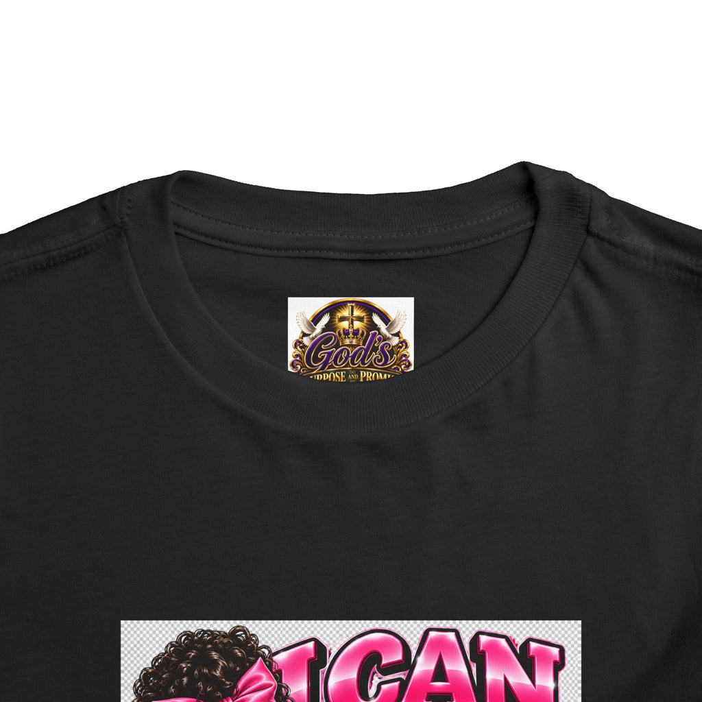 Toddler Tee — "I Can Count to Five But I Can Only Tie My Shoe" Cute Girl Graphic