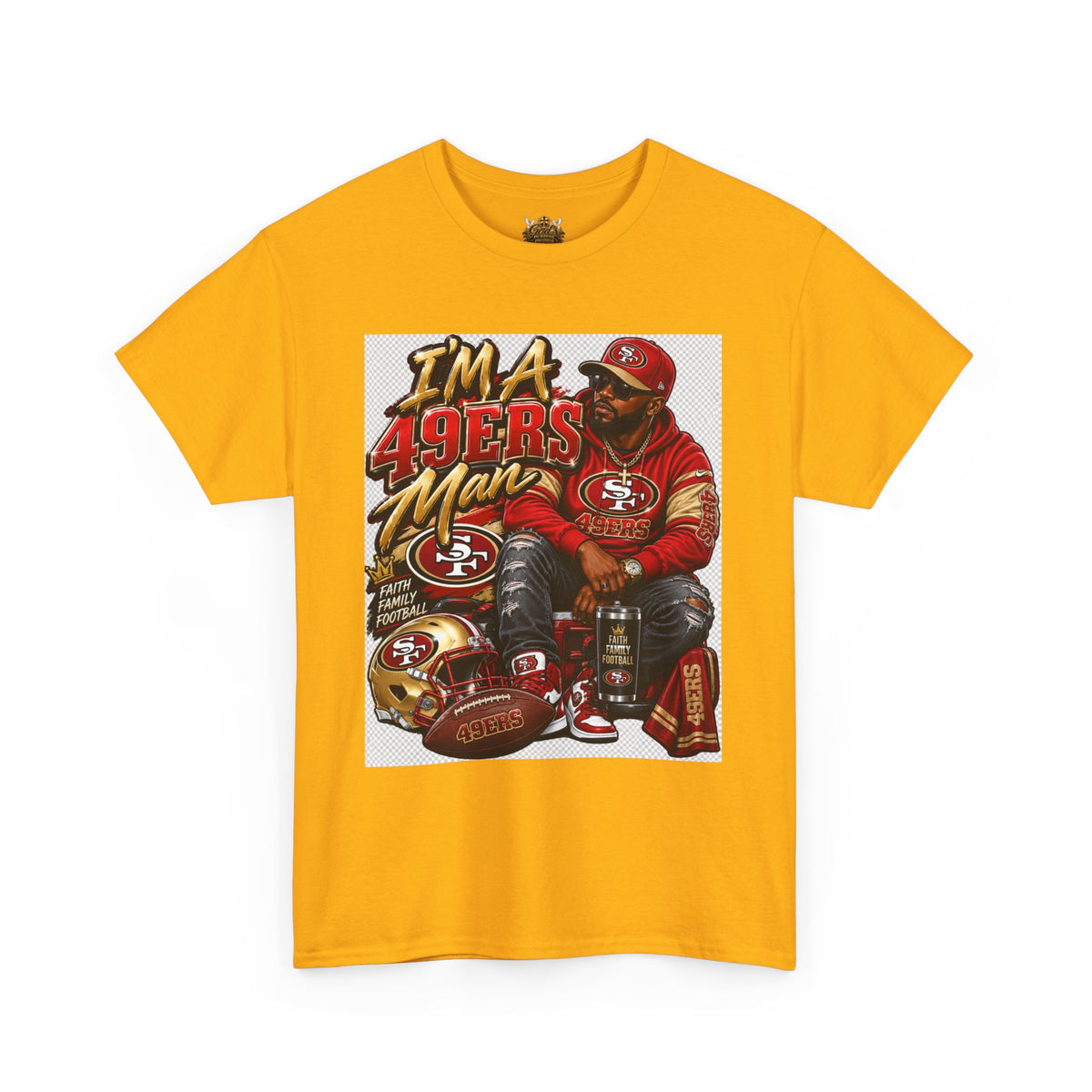 49ers Fan T‑Shirt — "I'm a 49ers Man" Graphic Tee with "Go Niners" Back