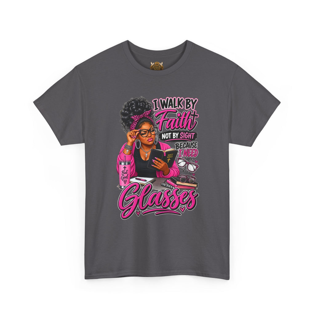 Faith Over Sight Glasses T-Shirt — Christian Inspirational Tee for Women