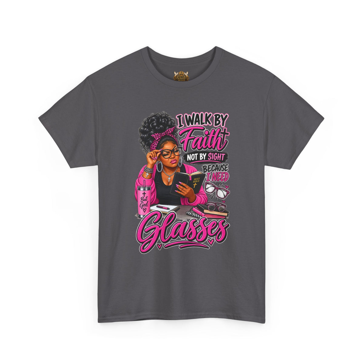 Faith Over Sight Glasses T-Shirt — Christian Inspirational Tee for Women