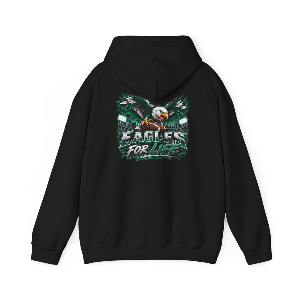 Eagles For Life Hoodie — Bold Eagle Graphic Football Fan Pullover
