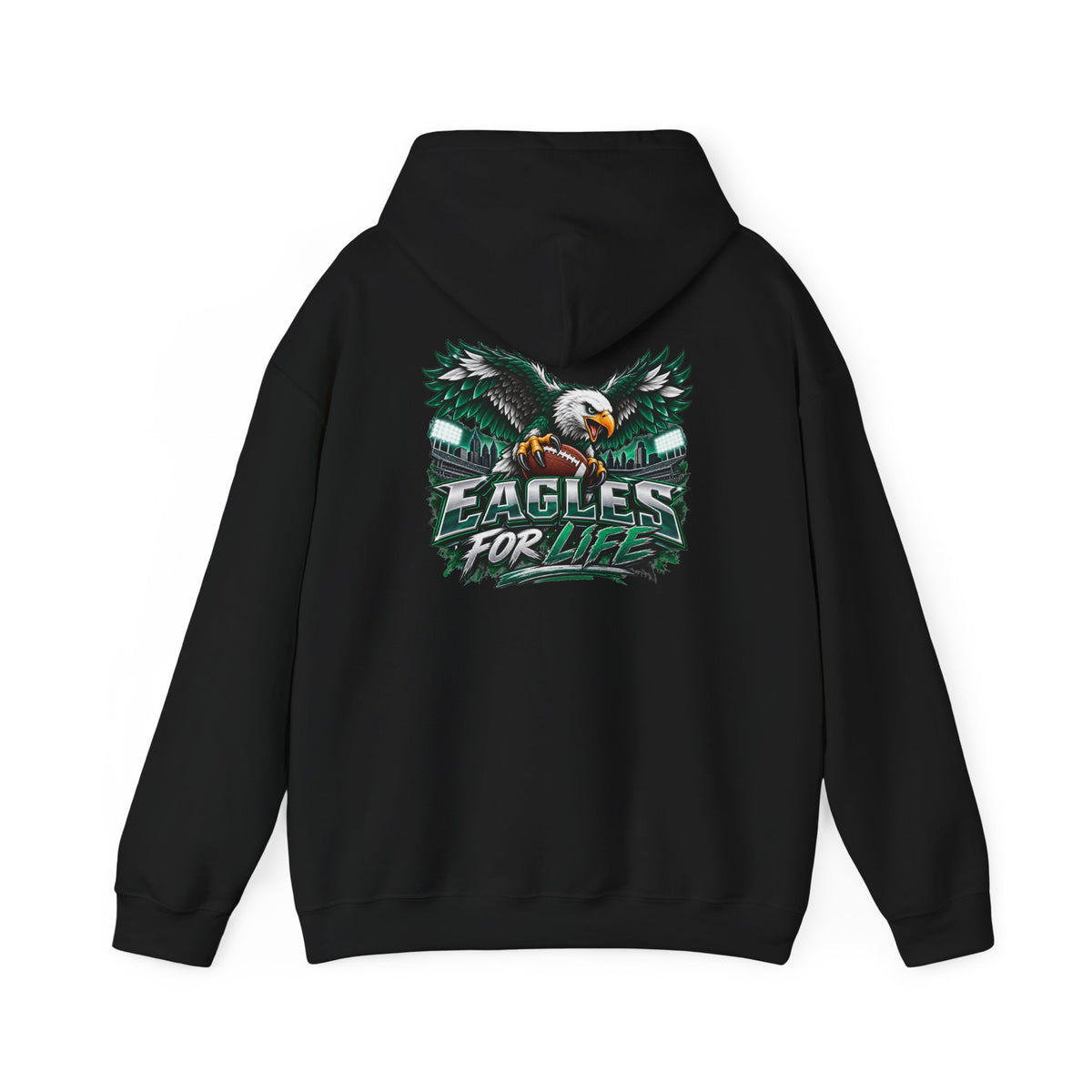 Eagles For Life Hoodie — Bold Eagle Graphic Football Fan Pullover