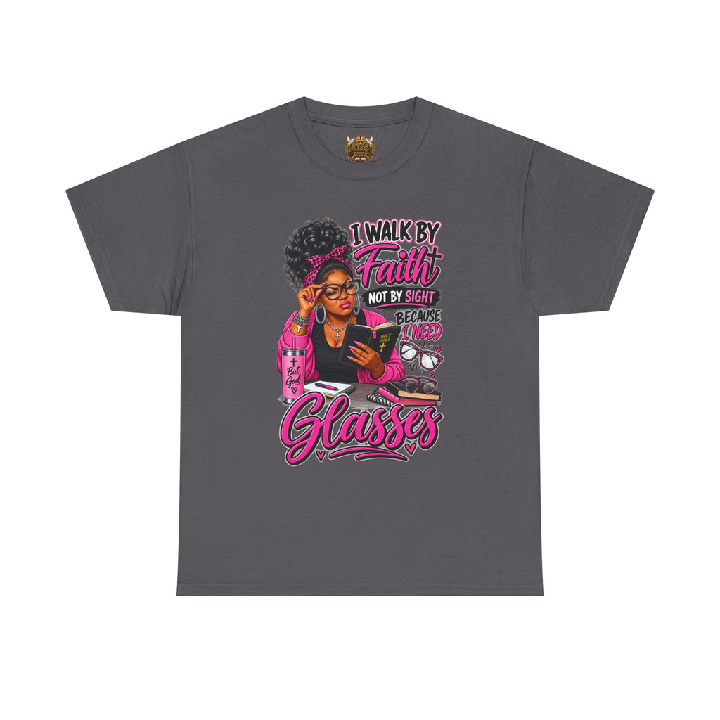 Faith Over Sight Glasses T-Shirt — Christian Inspirational Tee for Women