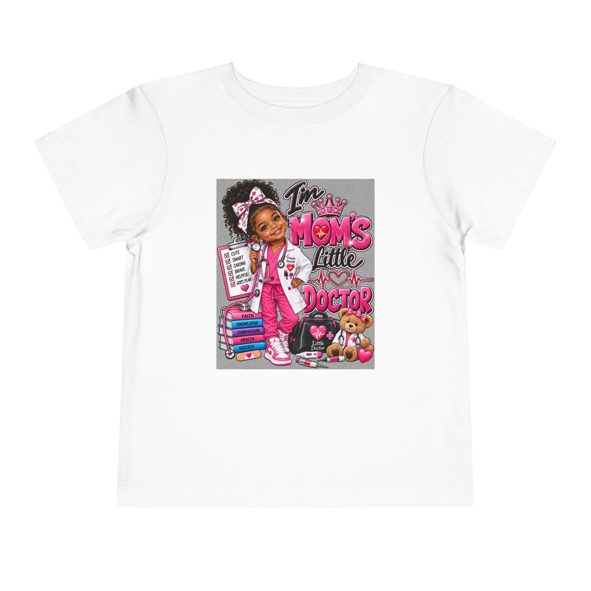 Toddler Tee - "I'm Mom's Little Doctor" Cute Kids Medical Play Graphic Shirt