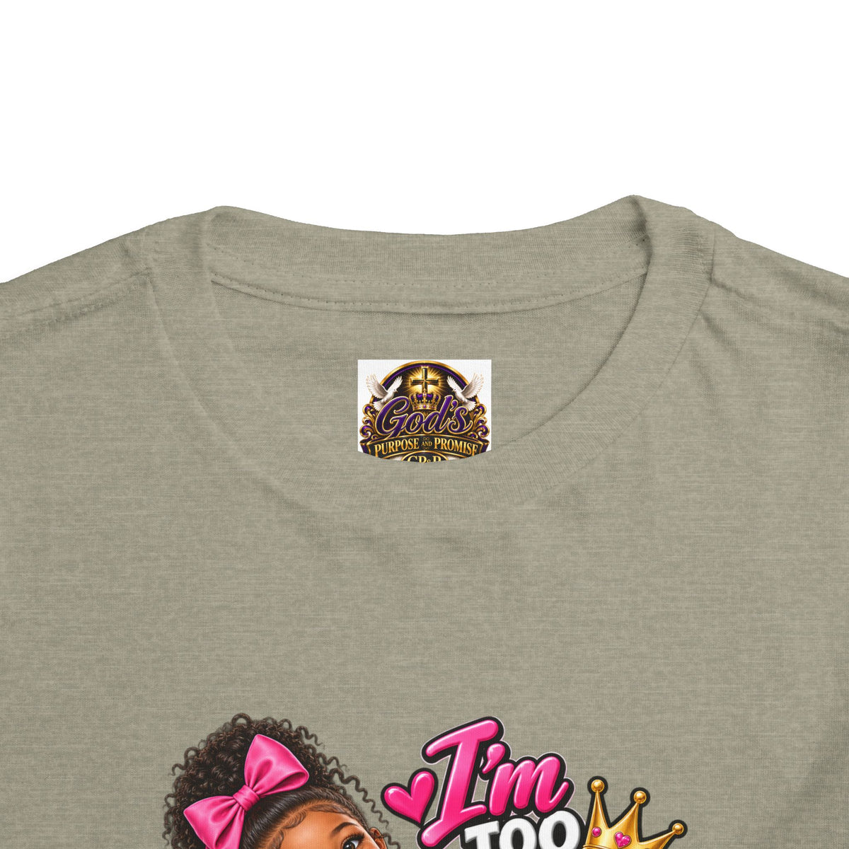 Toddler Tee — "I'm Too Cute to Be Mom's Problem Child" Cute Girl Graphic