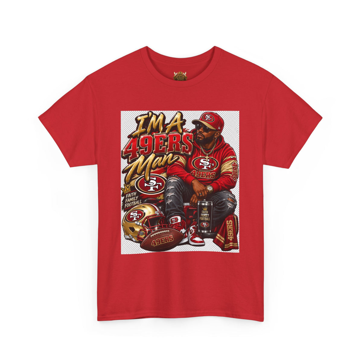 49ers Fan T‑Shirt — "I'm a 49ers Man" Graphic Tee with "Go Niners" Back