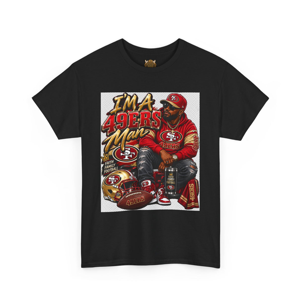 49ers Fan T‑Shirt — "I'm a 49ers Man" Graphic Tee with "Go Niners" Back