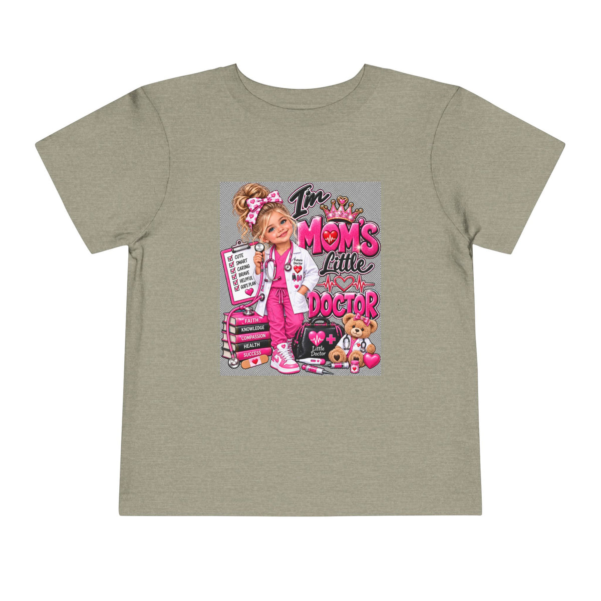 Toddler Tee — "I'm My Mom's Little Doctor" Cute Pink Doctor Playtime Shirt