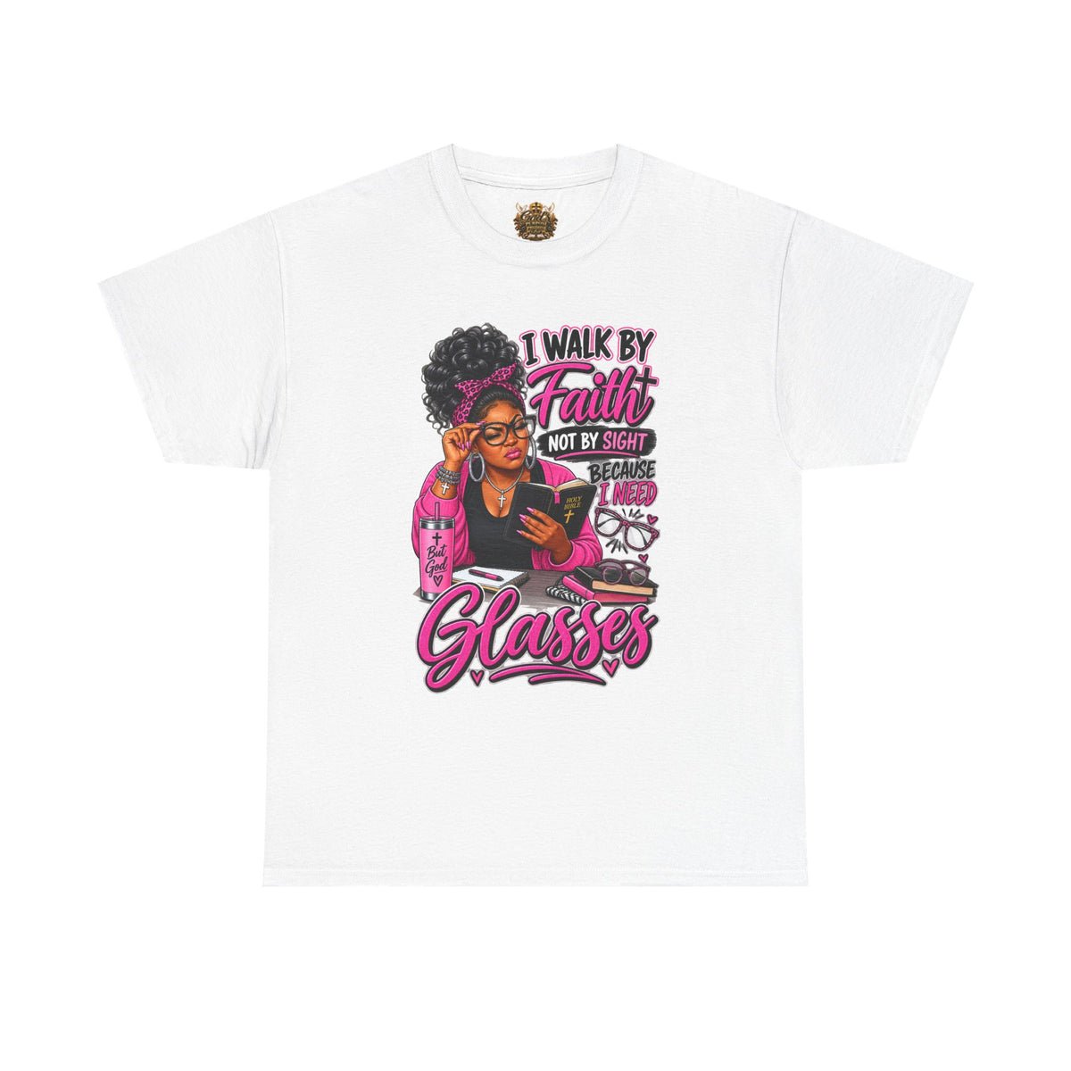 Faith Over Sight Glasses T-Shirt — Christian Inspirational Tee for Women