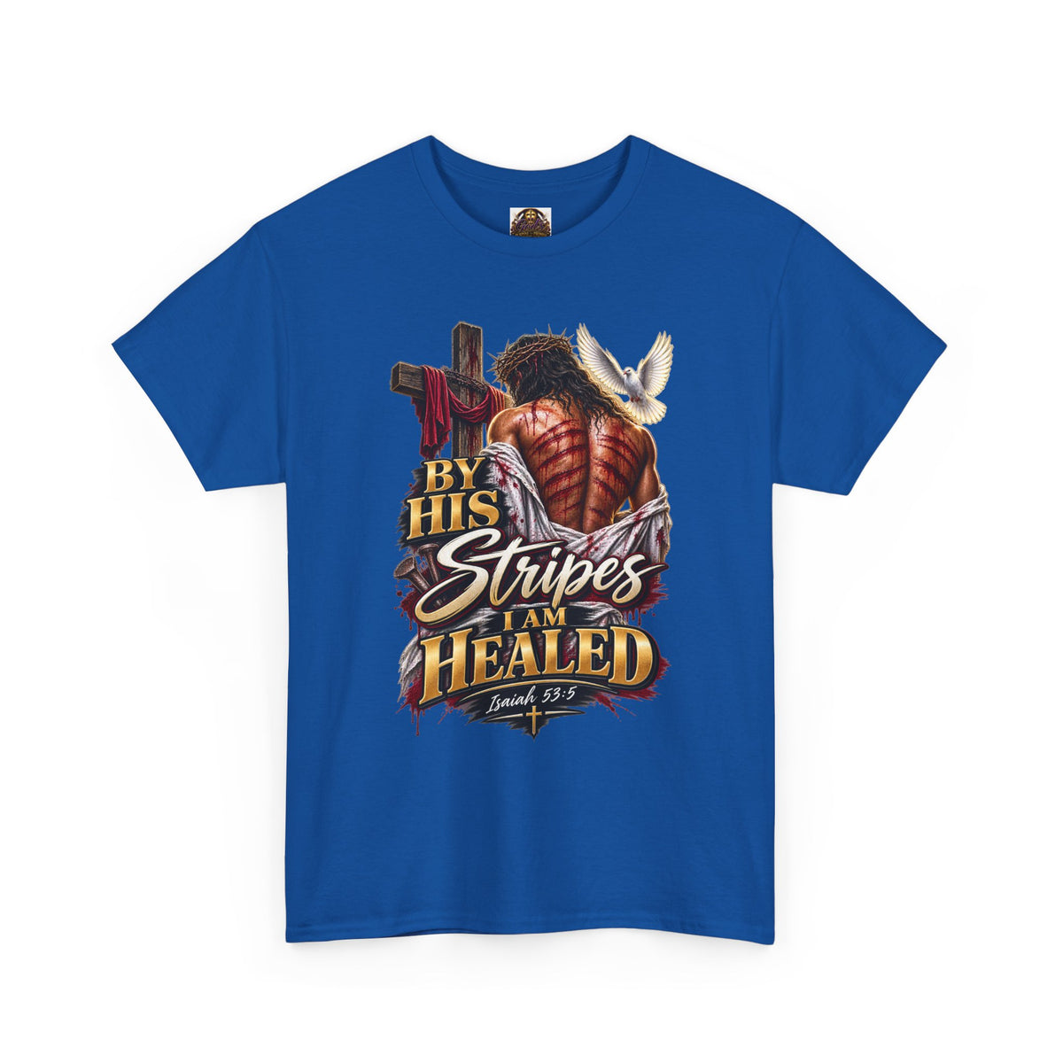 Christian Cowboy T-Shirt — "By His Stripes I Am Healed" Faith Tee
