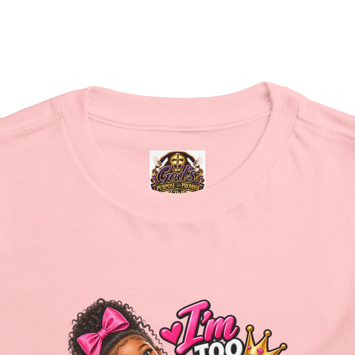 Toddler Tee — "I'm Too Cute to Be Mom's Problem Child" Cute Girl Graphic