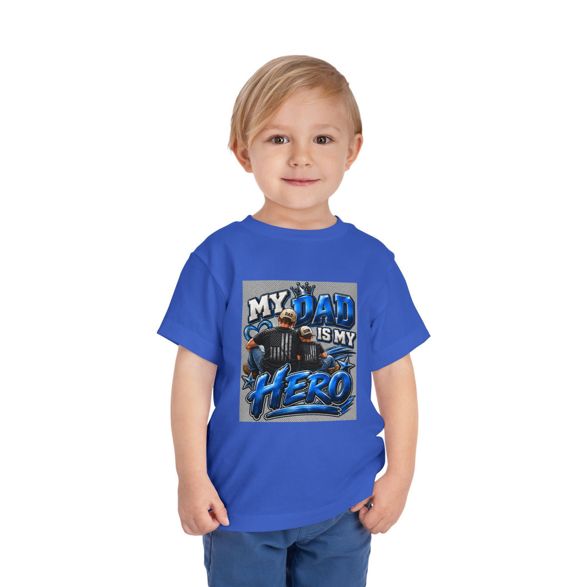 Toddler Tee — "My Dad Is My Hero" Firefighter Design