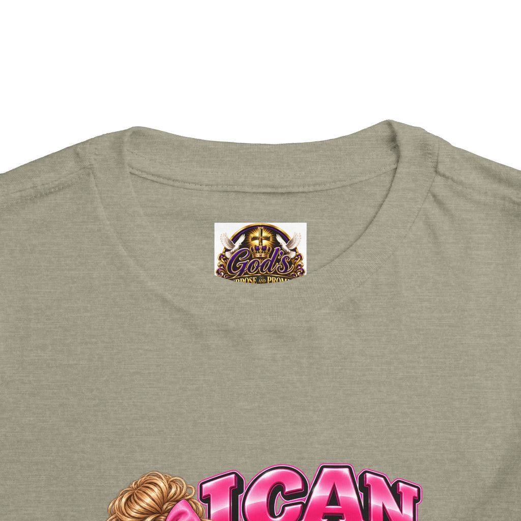 Toddler Tee — "I Can Count to Five But I Can Only Tie My Shoe" Cute Girl Graphic
