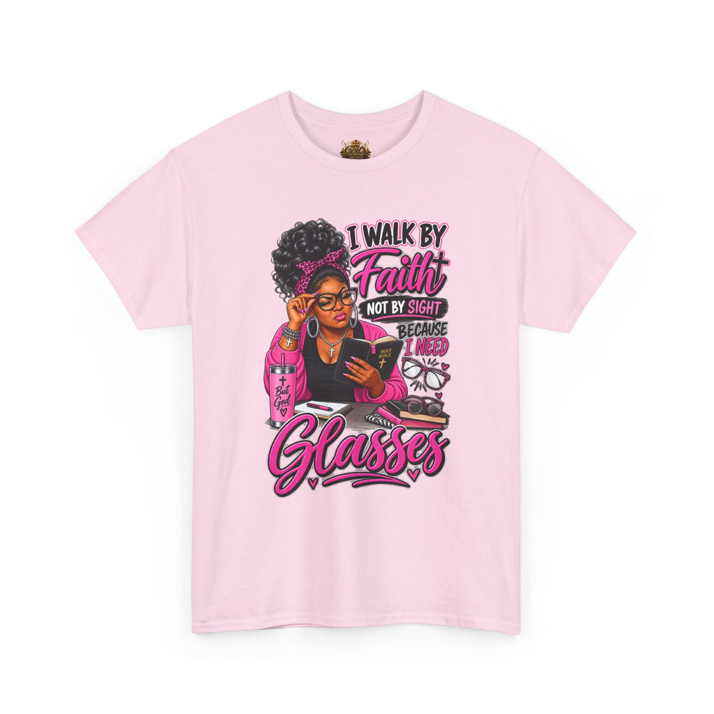 Faith Over Sight Glasses T-Shirt — Christian Inspirational Tee for Women