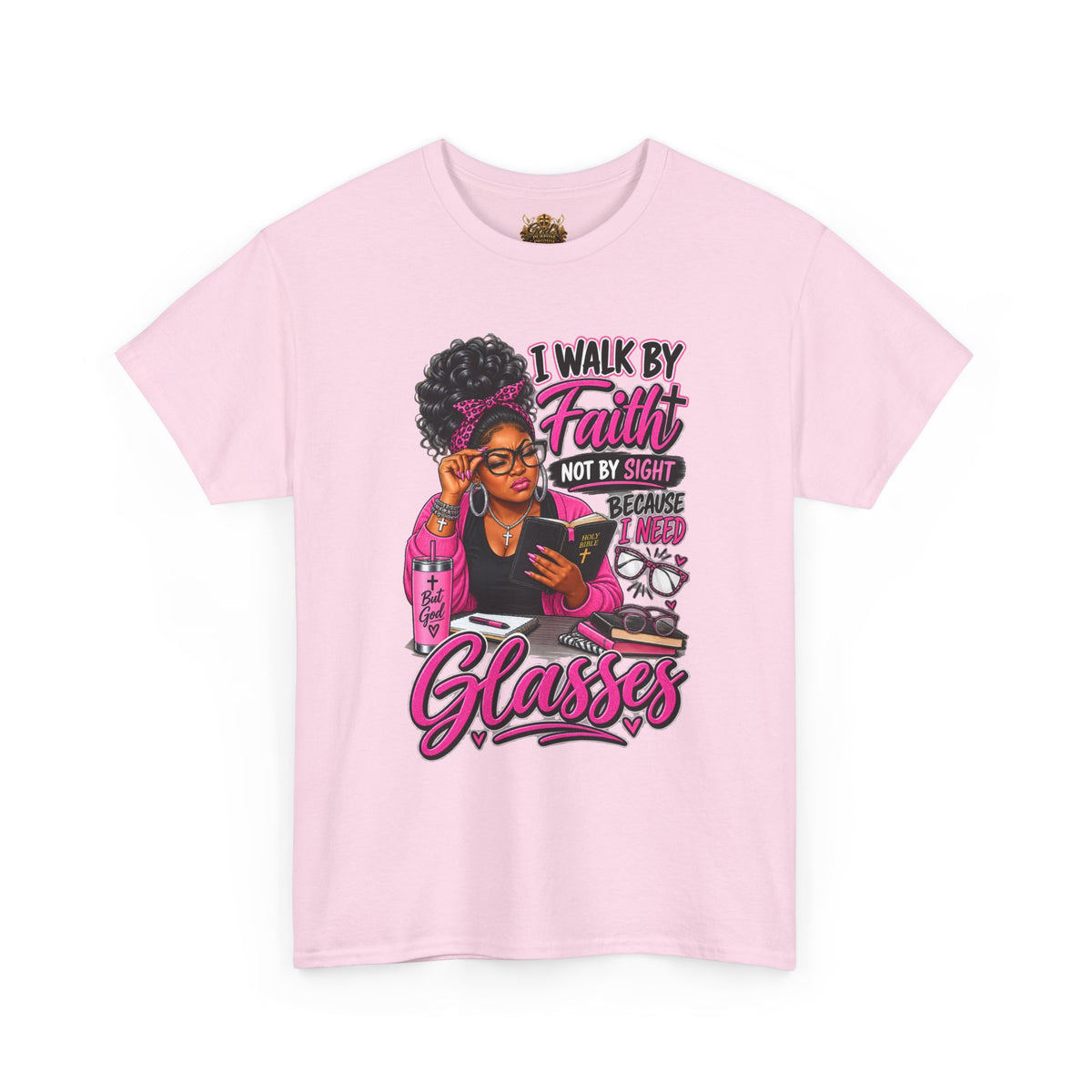 Faith Over Sight Glasses T-Shirt — Christian Inspirational Tee for Women