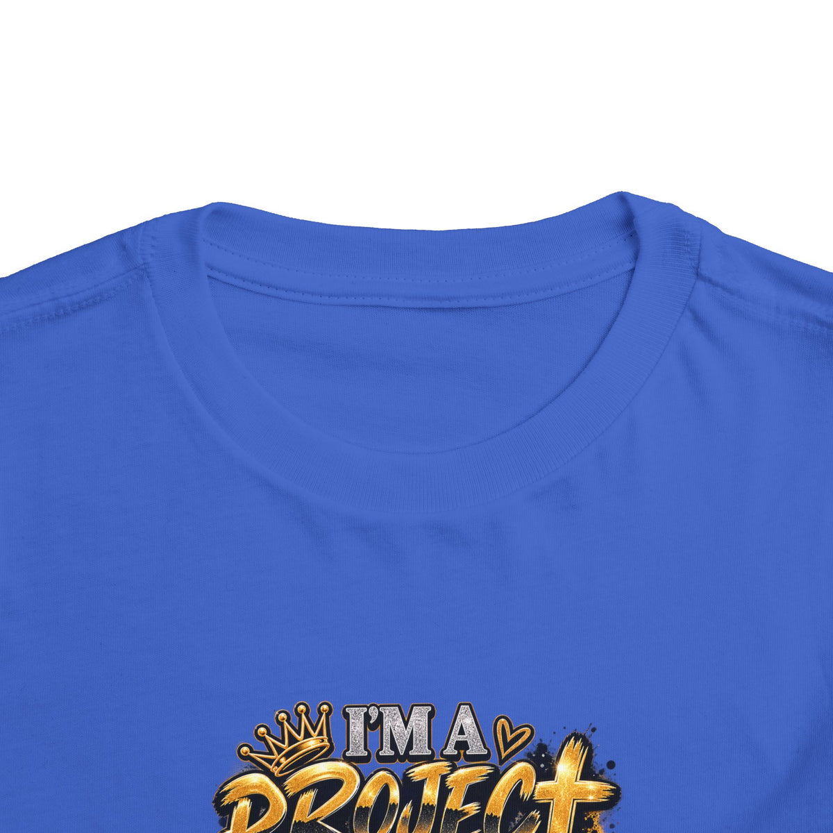 Toddler Tee — "I'm a Project Baby" Afro Girl Construction Graphic