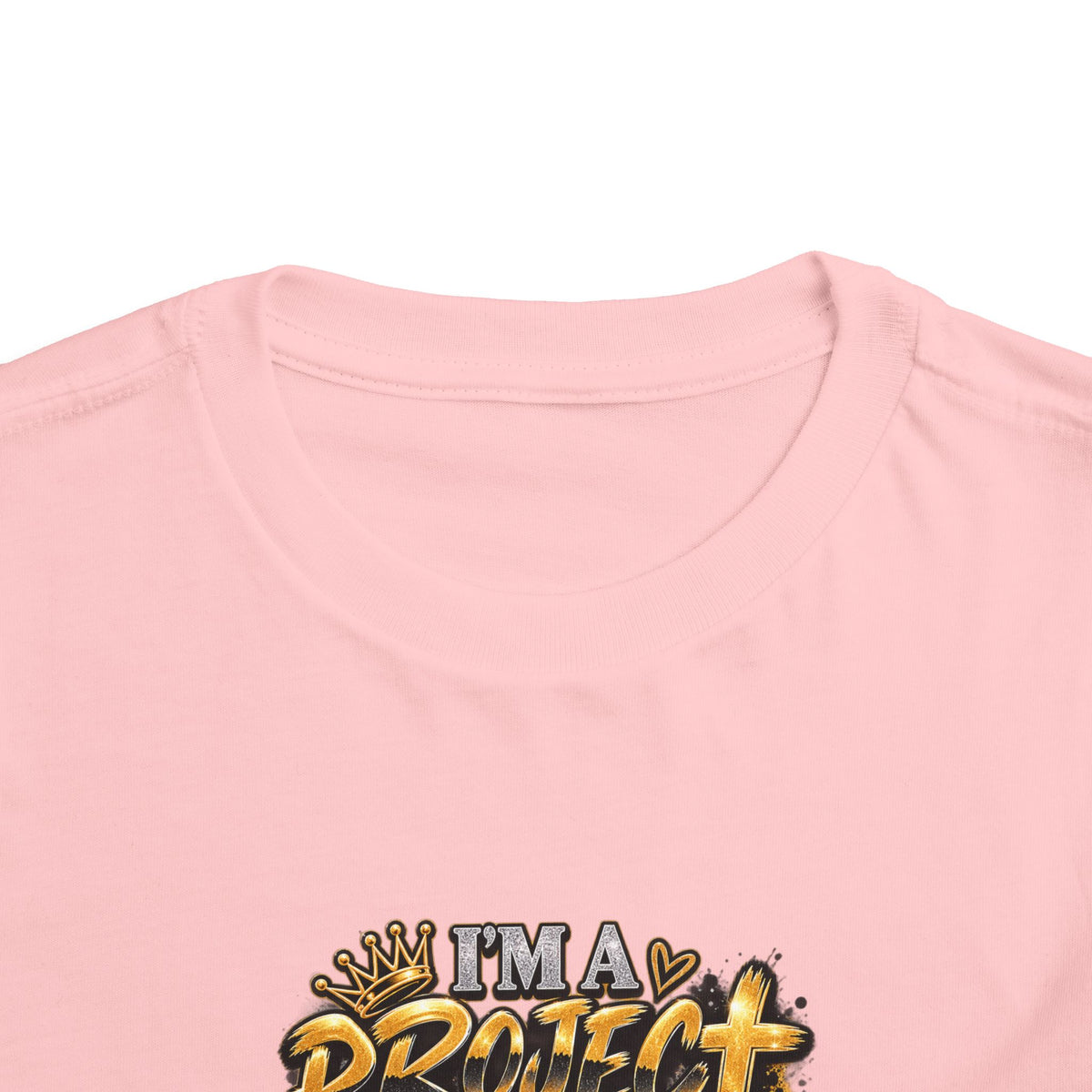 Toddler Tee — "I'm a Project Baby" Afro Girl Construction Graphic