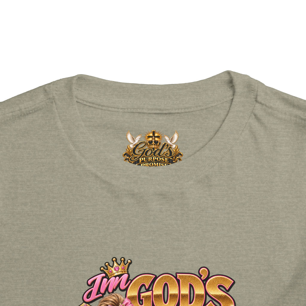Toddler Tee — "God’s Little Queen" Pink Princess Graphic