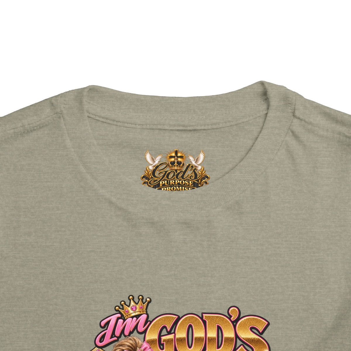 Toddler Tee — "God’s Little Queen" Pink Princess Graphic