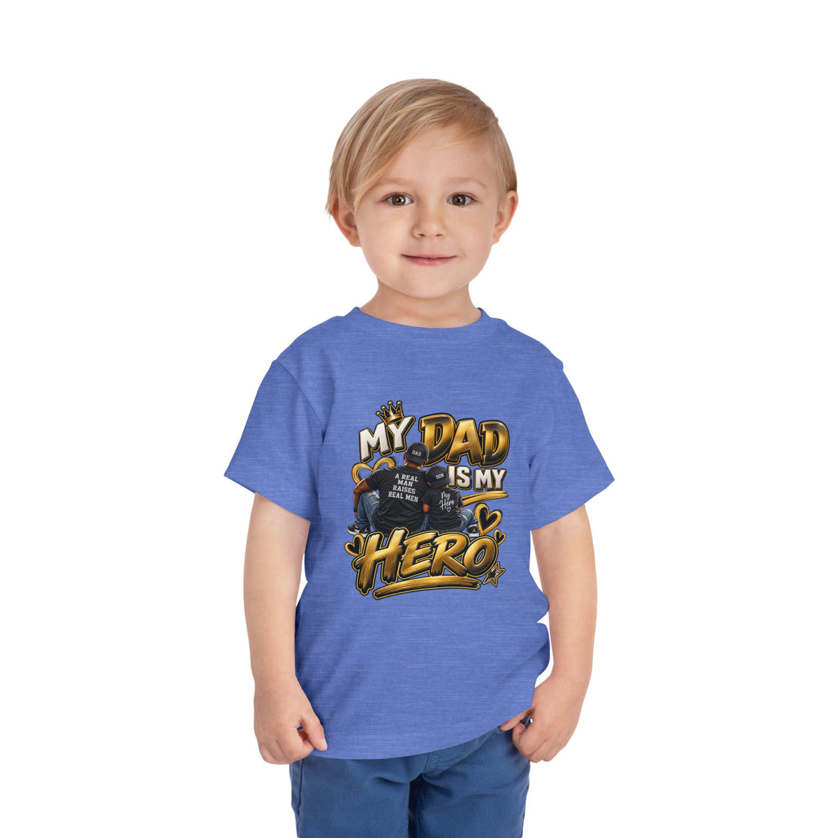 Toddler Tee — "My Dad Is My Hero" Firefighter Design