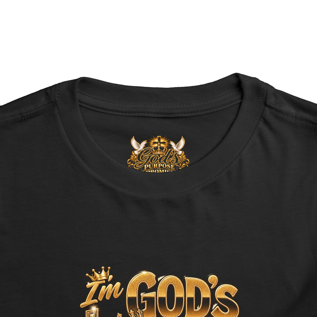 Toddler Tee — "The God's Little King" Graphic Shirt (Lion & Crown)