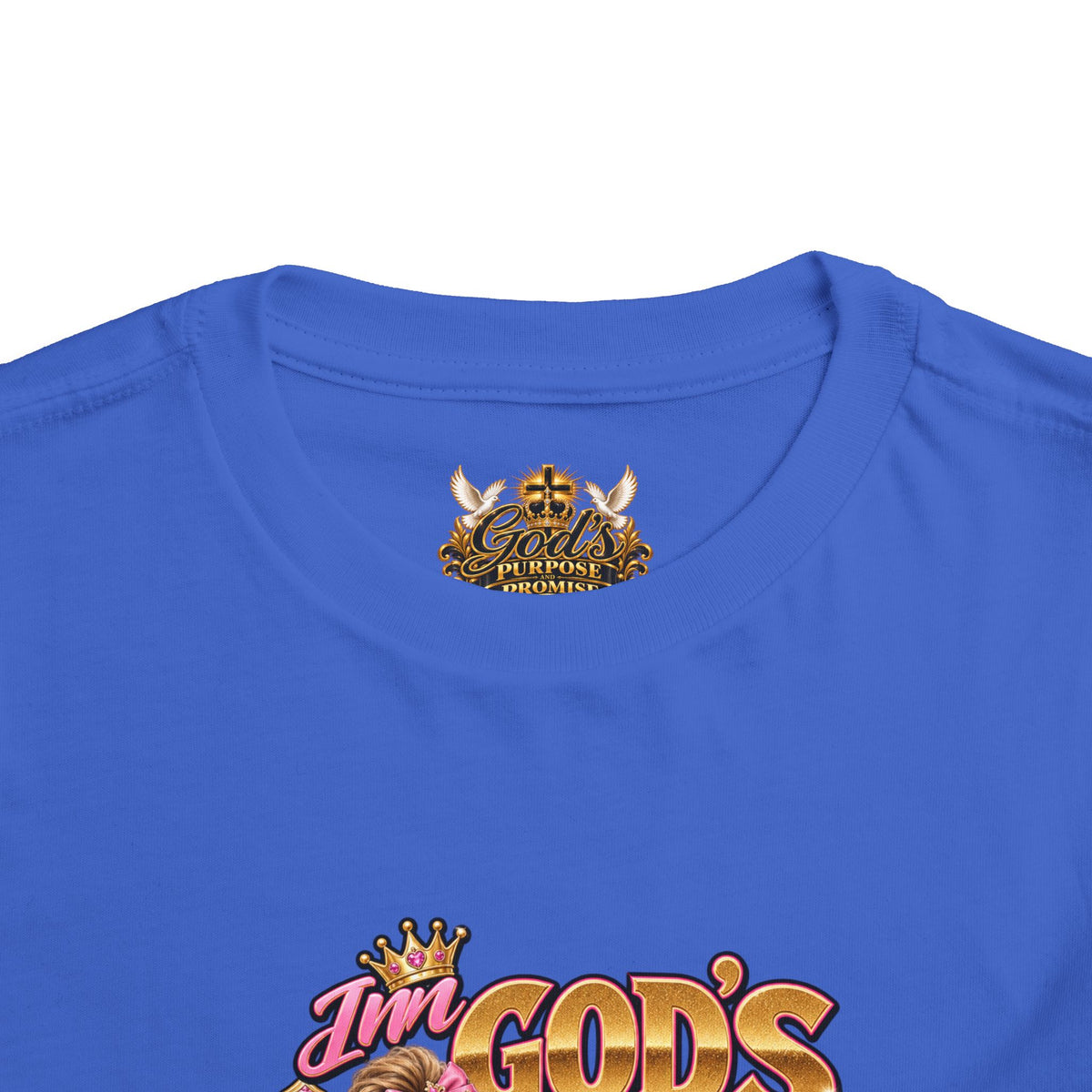 Toddler Tee — "God’s Little Queen" Pink Princess Graphic