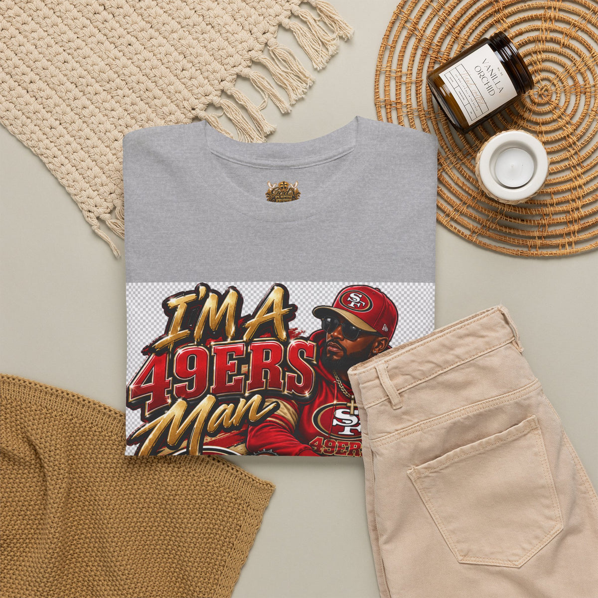49ers Fan T‑Shirt — "I'm a 49ers Man" Graphic Tee with "Go Niners" Back