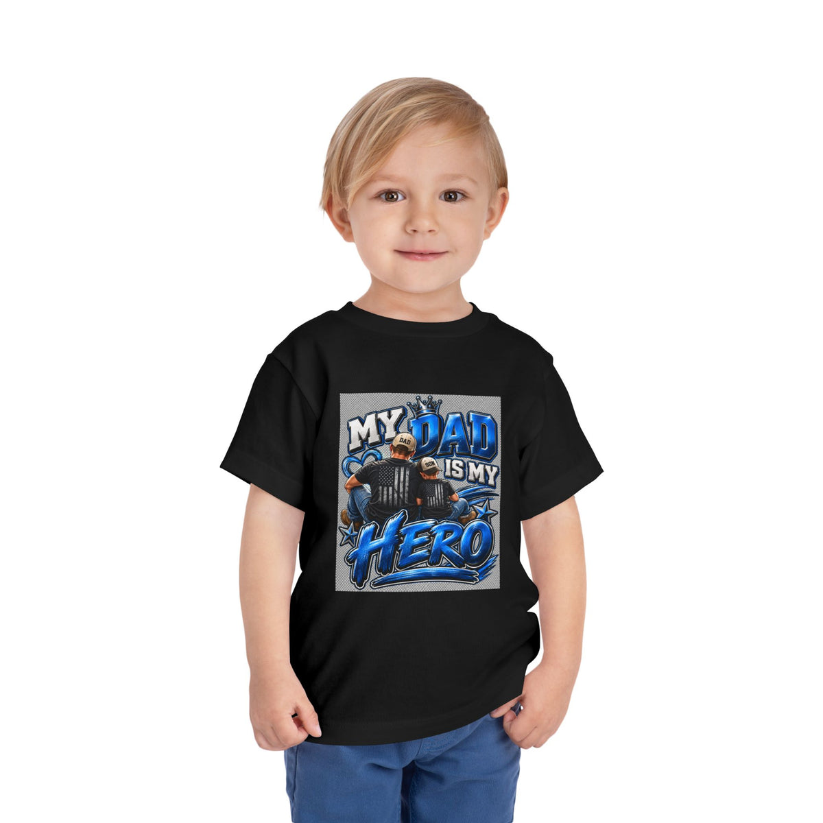 Toddler Tee — "My Dad Is My Hero" Firefighter Design