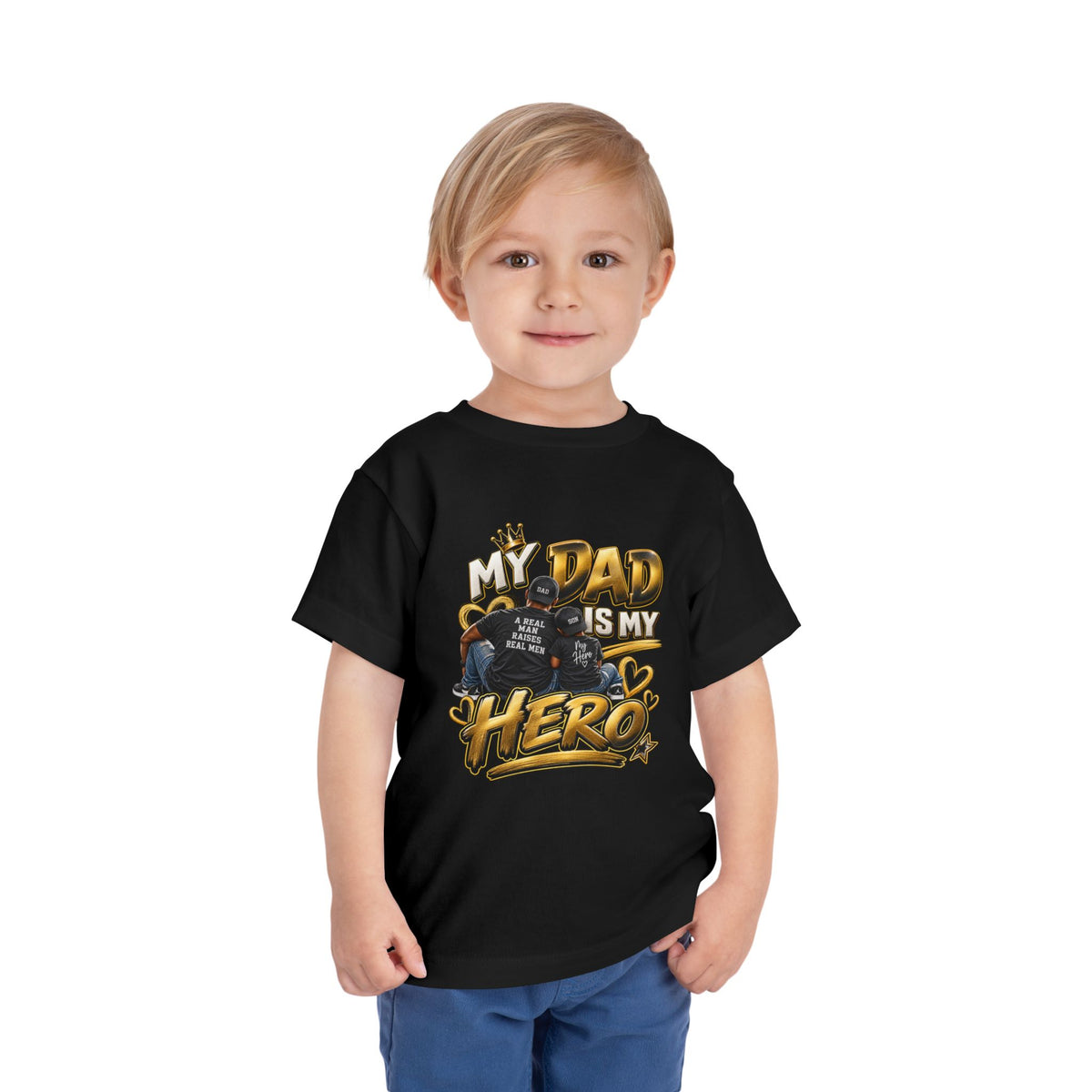 Toddler Tee — "My Dad Is My Hero" Firefighter Design