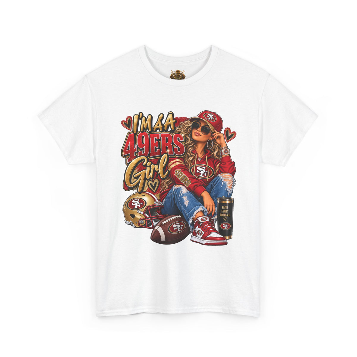 49ers Girl T-Shirt — "I'm a 49ers Girl" Fan Tee with Go Niners Backprint
