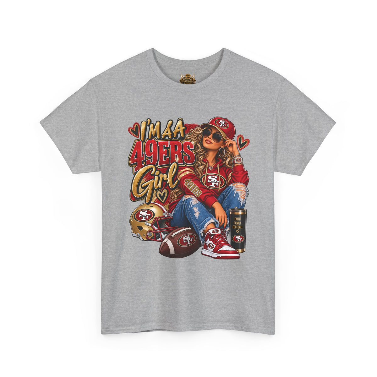 49ers Girl T-Shirt — "I'm a 49ers Girl" Fan Tee with Go Niners Backprint