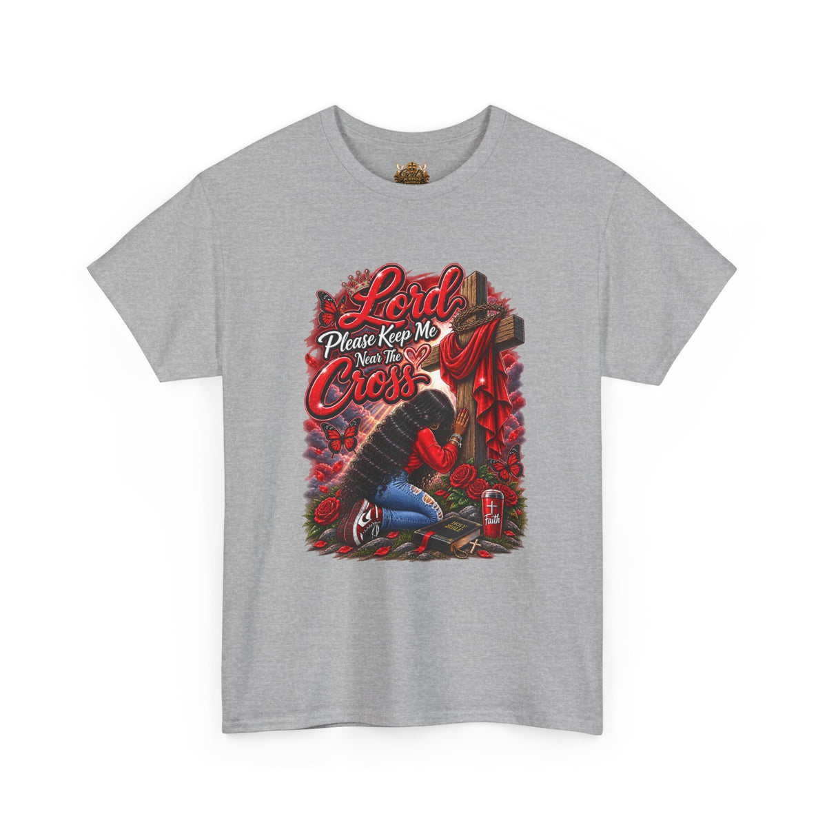 Faith Prayer T‑Shirt — "Lord Please Keep Me Near The Cross" Christian Tee