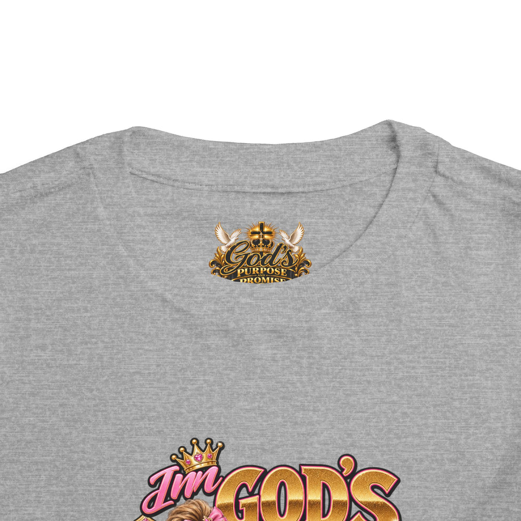 Toddler Tee — "God’s Little Queen" Pink Princess Graphic