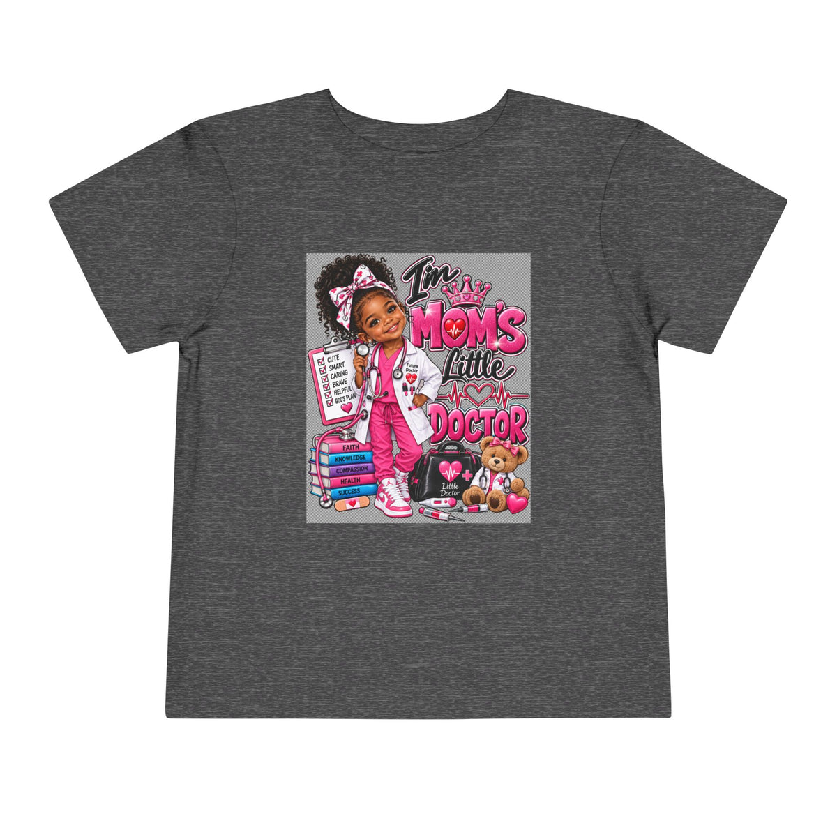 Toddler Tee - "I'm Mom's Little Doctor" Cute Kids Medical Play Graphic Shirt