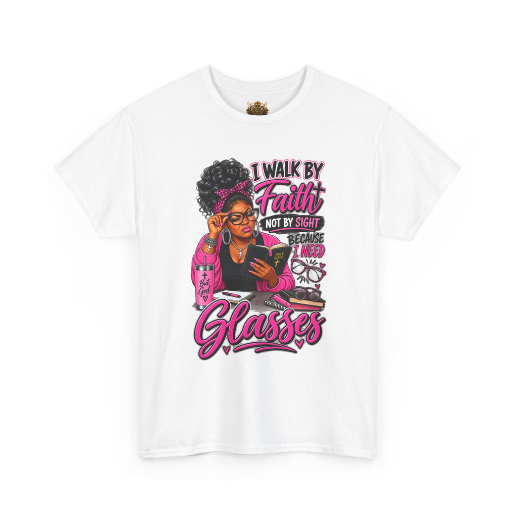 Faith Over Sight Glasses T-Shirt — Christian Inspirational Tee for Women