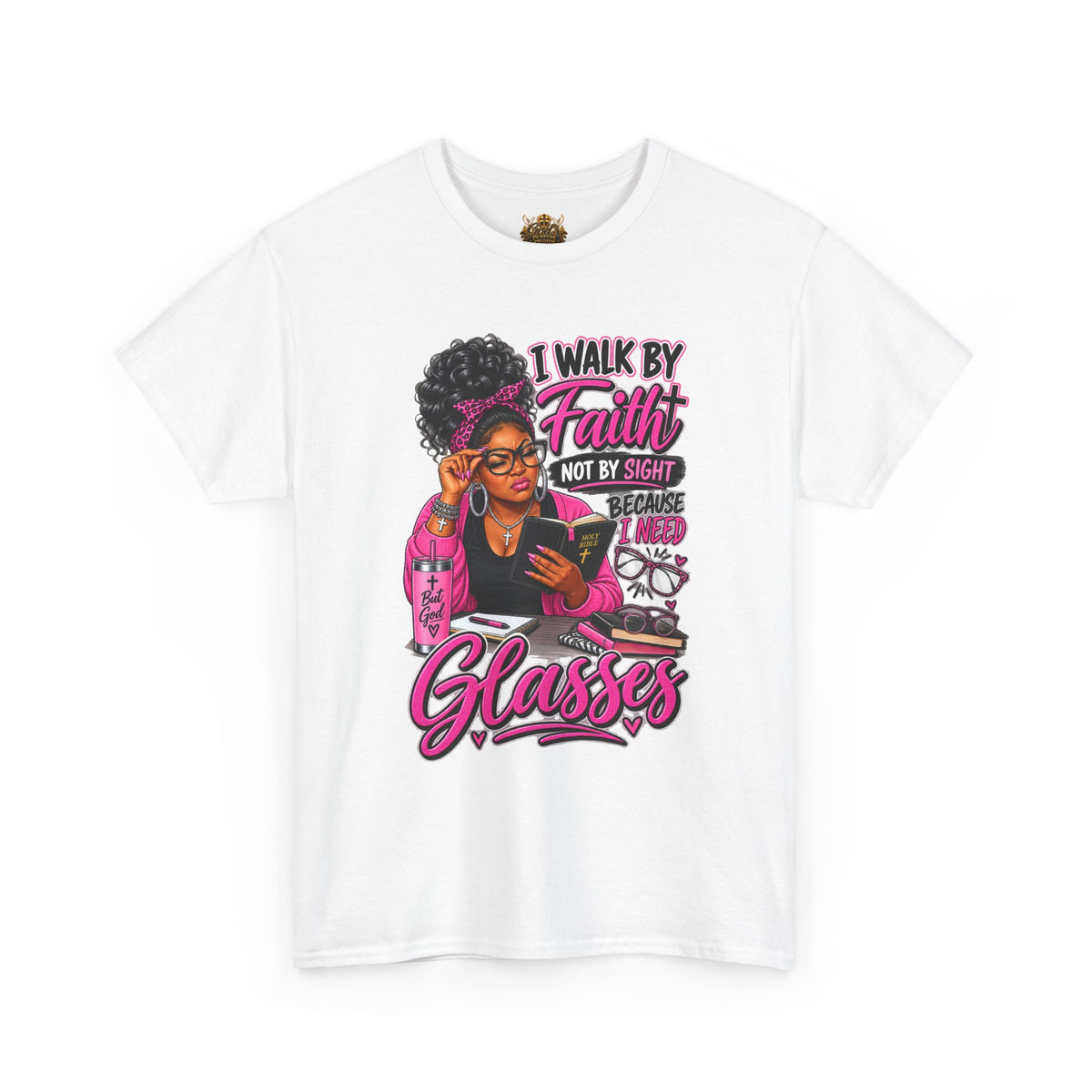 Faith Over Sight Glasses T-Shirt — Christian Inspirational Tee for Women