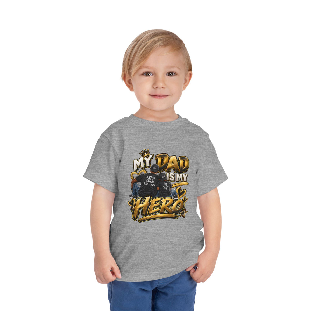 Toddler Tee — "My Dad Is My Hero" Firefighter Design