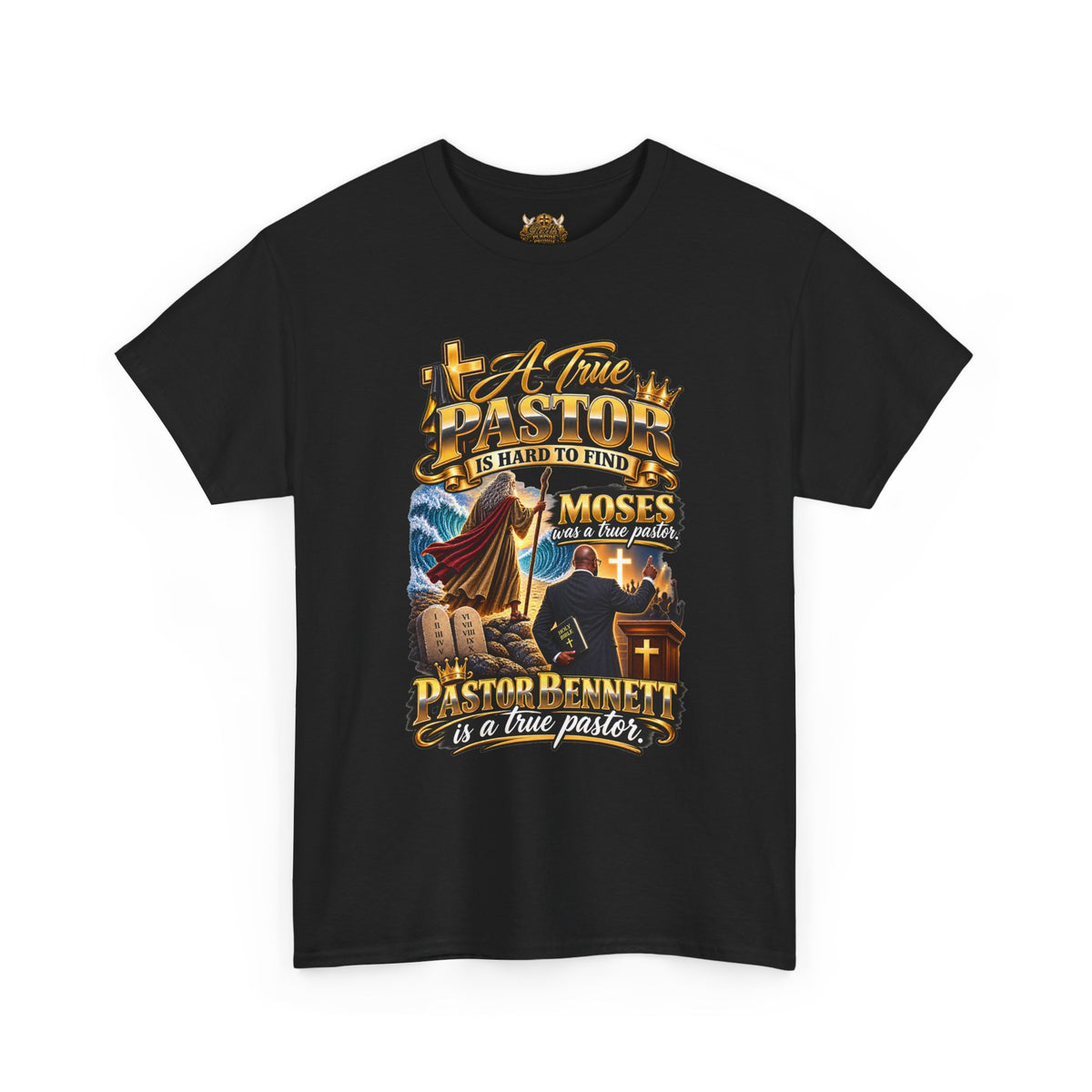 Pastor Tribute T‑Shirt — “A True Pastor Is Like Moses” Christian Ministry Tee