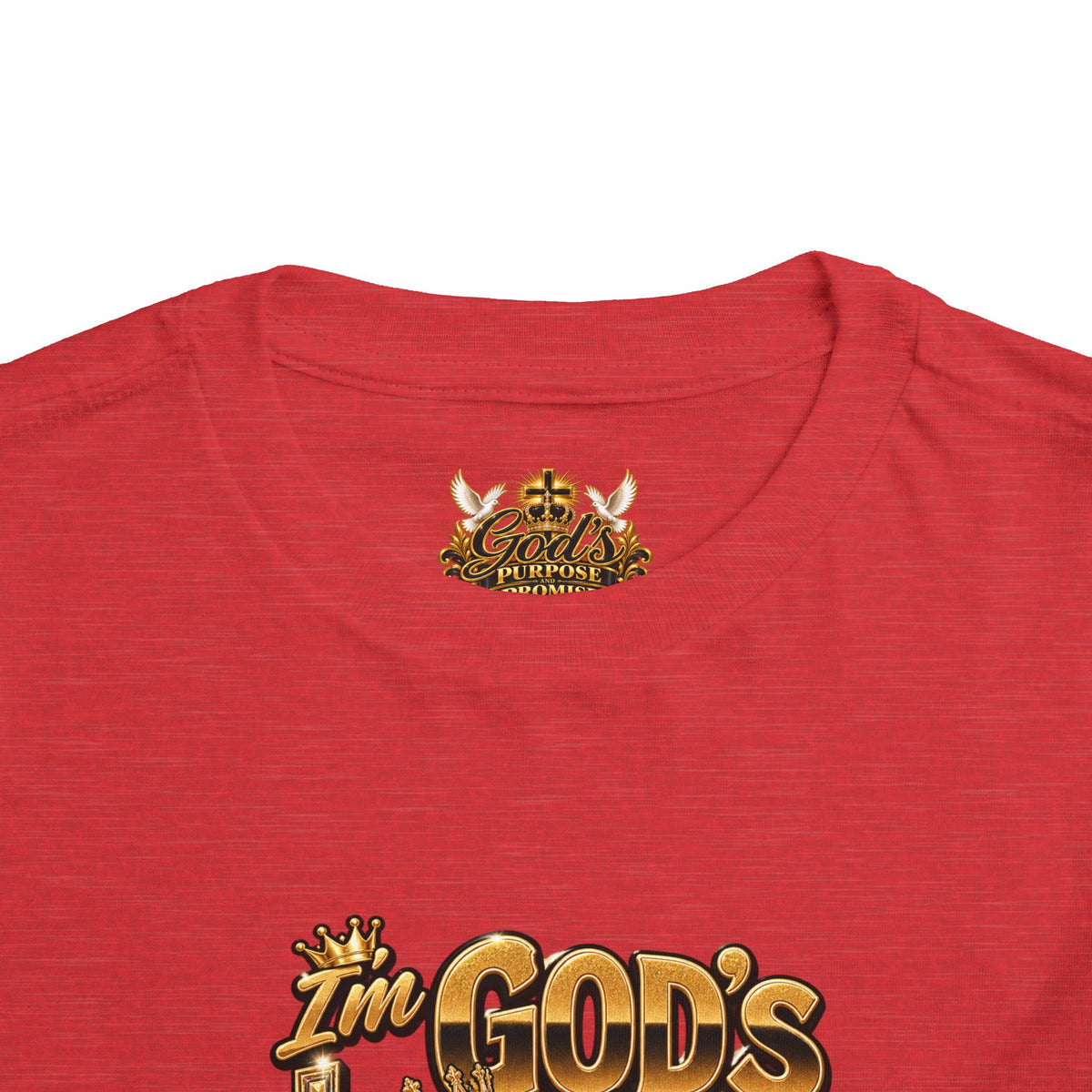 Toddler Tee — "The God's Little King" Graphic Shirt (Lion & Crown)