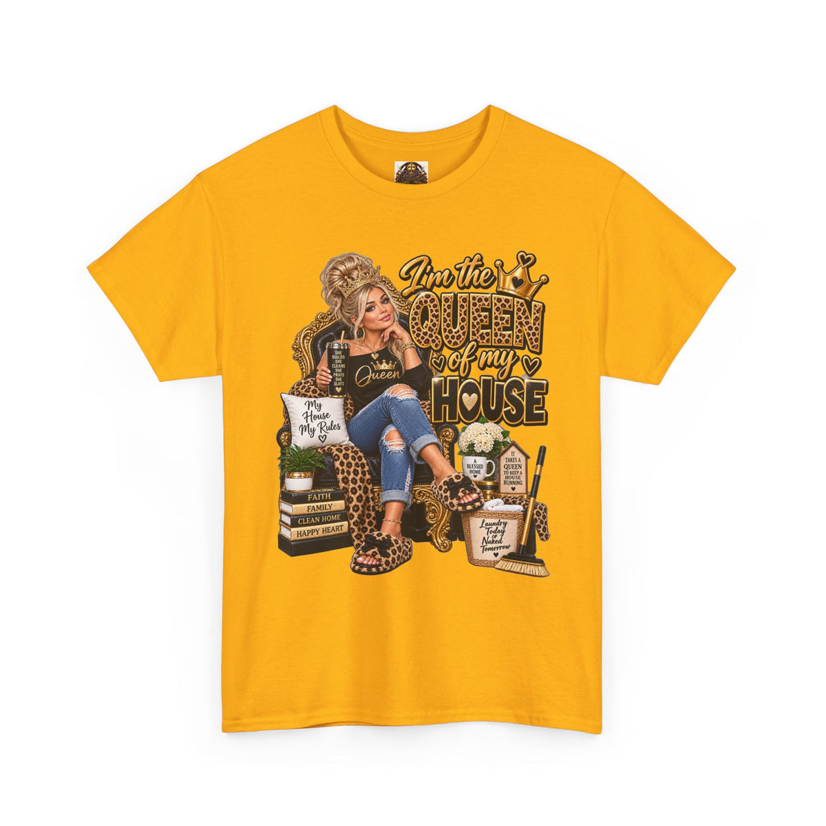 Queen of My House T-Shirt — Funny Leopard Mom Tee