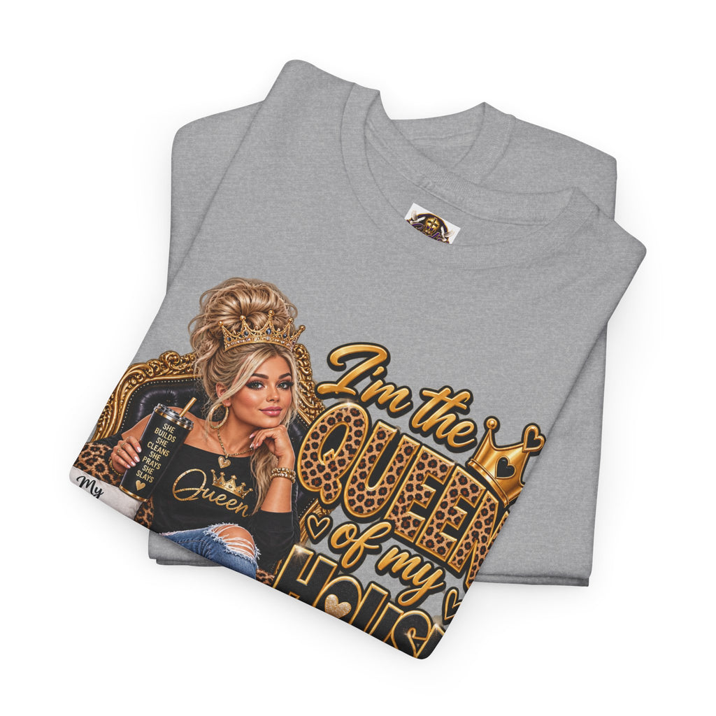 Queen of My House T-Shirt — Funny Leopard Mom Tee
