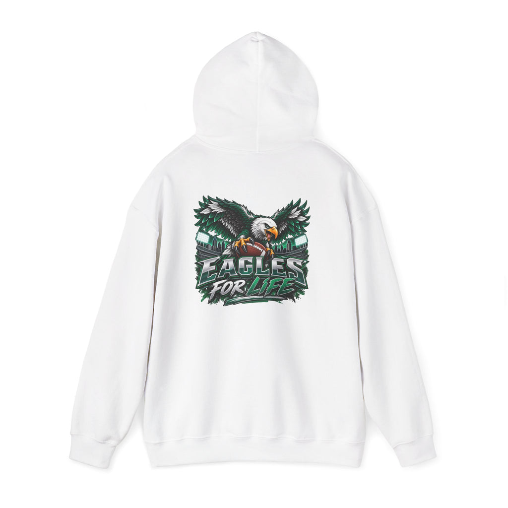 Eagles For Life Hoodie — Bold Eagle Graphic Football Fan Pullover