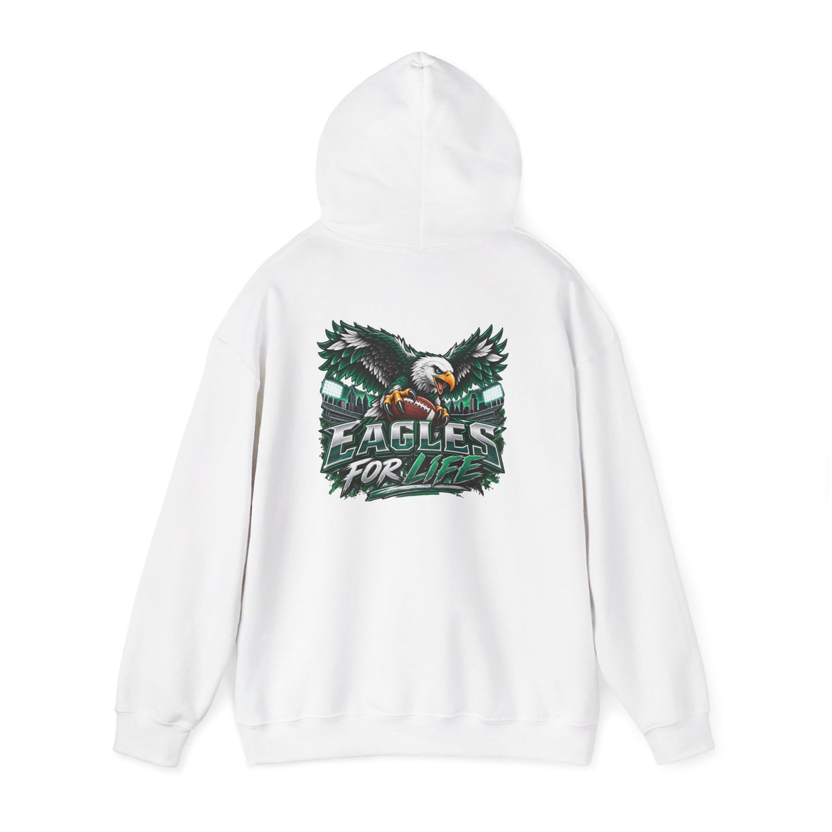 Eagles For Life Hoodie — Bold Eagle Graphic Football Fan Pullover