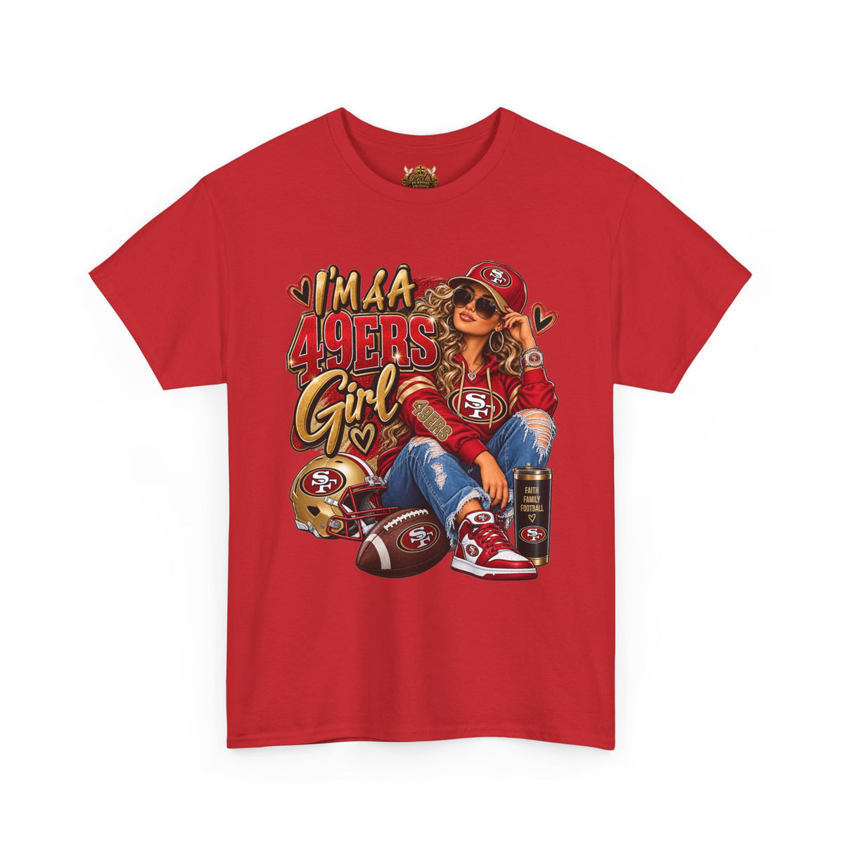 49ers Girl T-Shirt — "I'm a 49ers Girl" Fan Tee with Go Niners Backprint