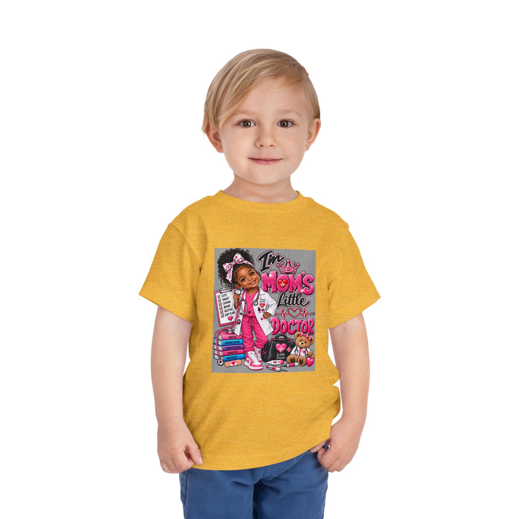 Toddler Tee - "I'm Mom's Little Doctor" Cute Kids Medical Play Graphic Shirt