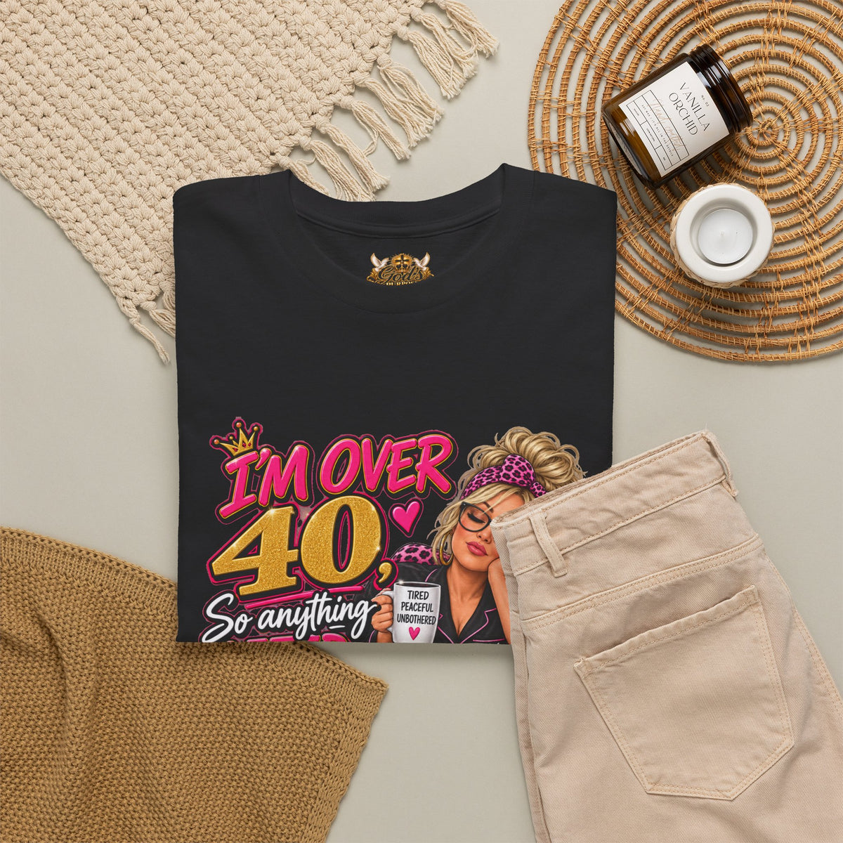 Over 40 Bedtime Vibes Tee