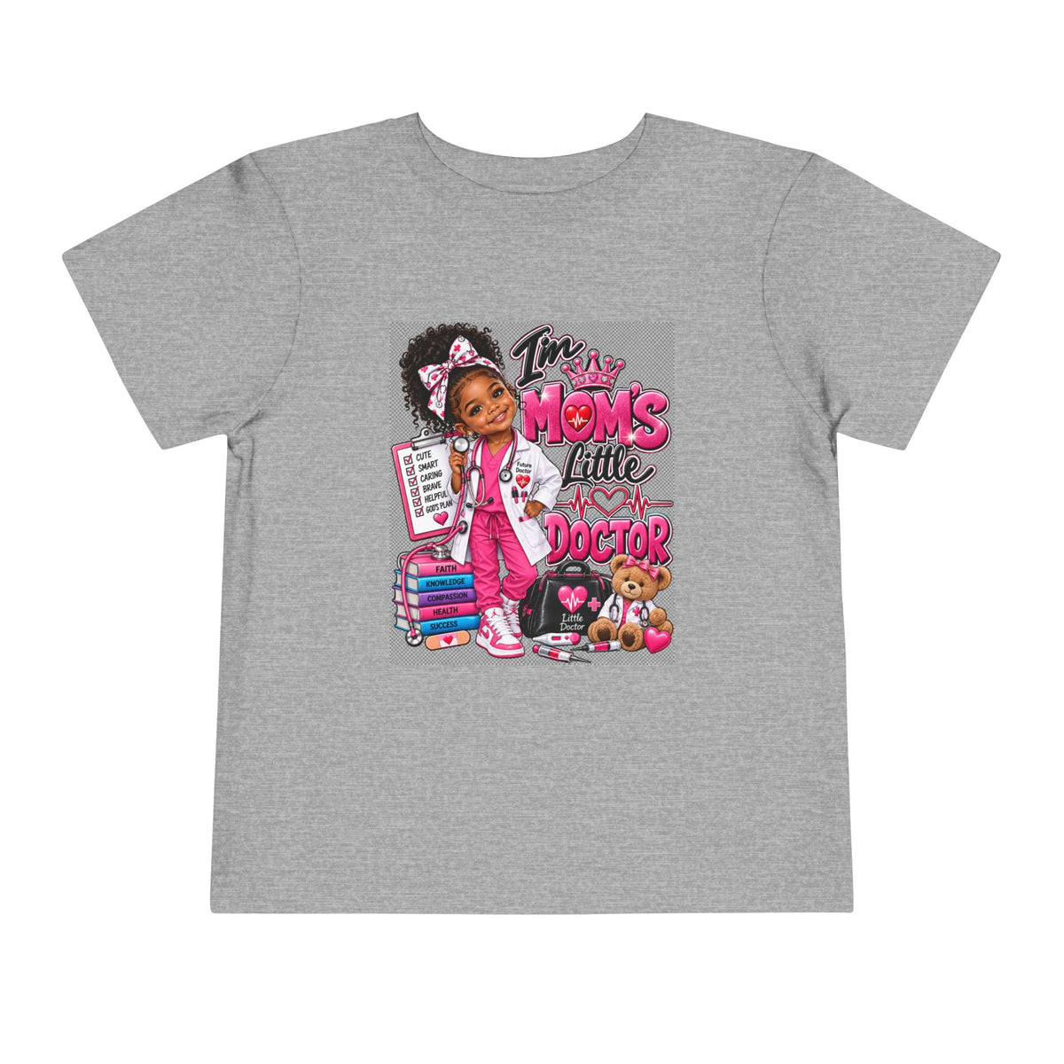 Toddler Tee - "I'm Mom's Little Doctor" Cute Kids Medical Play Graphic Shirt