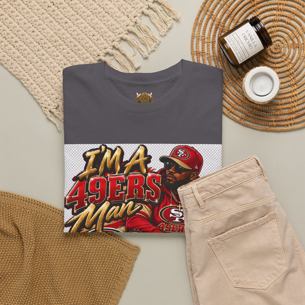 49ers Fan T‑Shirt — "I'm a 49ers Man" Graphic Tee with "Go Niners" Back