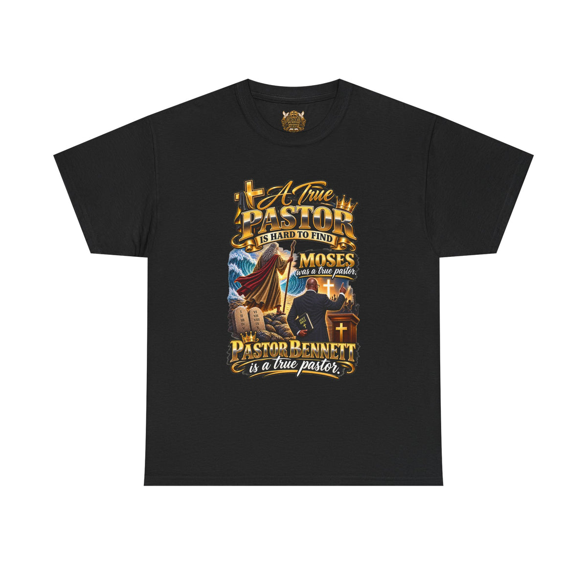 Pastor Tribute T‑Shirt — “A True Pastor Is Like Moses” Christian Ministry Tee